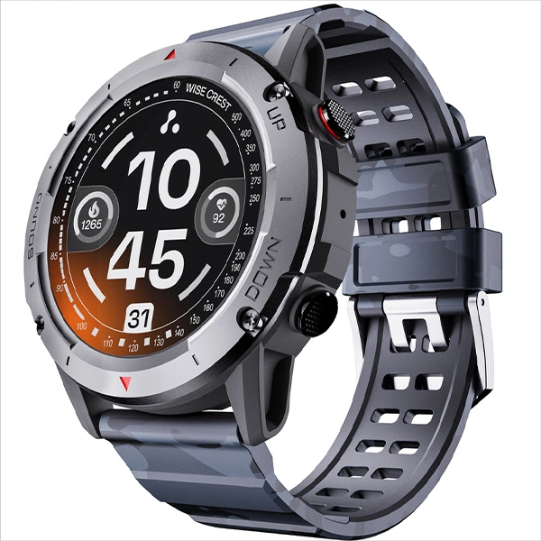 Ambrane Wise Crest with The Bluetooth Calling Smartwatch - Black Camouflage - Black Camouflage