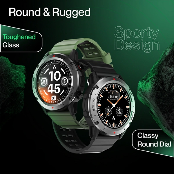 Ambrane Wise Crest with The Bluetooth Calling Smartwatch - Black Camouflage - Black Camouflage