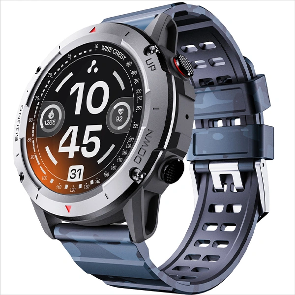 Ambrane Wise Crest with The Bluetooth Calling Smartwatch - BLUE CAMOUFLAGE - BLUE CAMOUFLAGE