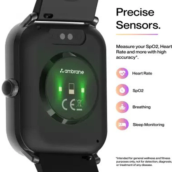 Ambrane Wise Eon Pro 1.85" Display with BT Calling Smartwatch - Cream - Cream