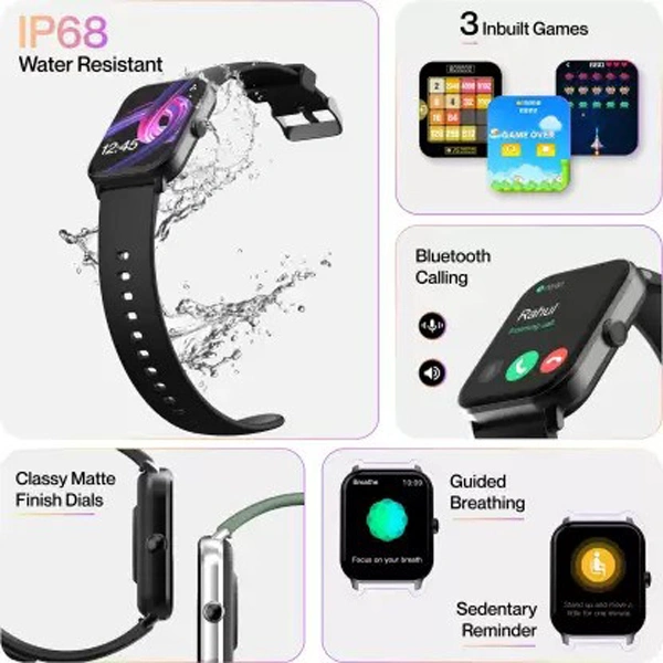 Ambrane Wise Eon Pro 1.85" Display with BT Calling Smartwatch - Cream - Cream