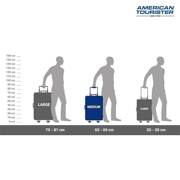 American Tourister Skyline Spinner 55cm Black Hard Luggage Bag