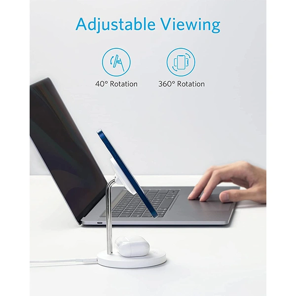 Anker Wireless PowerWave 2-in-1 Magnetic Stand Lite with USB-C Cable