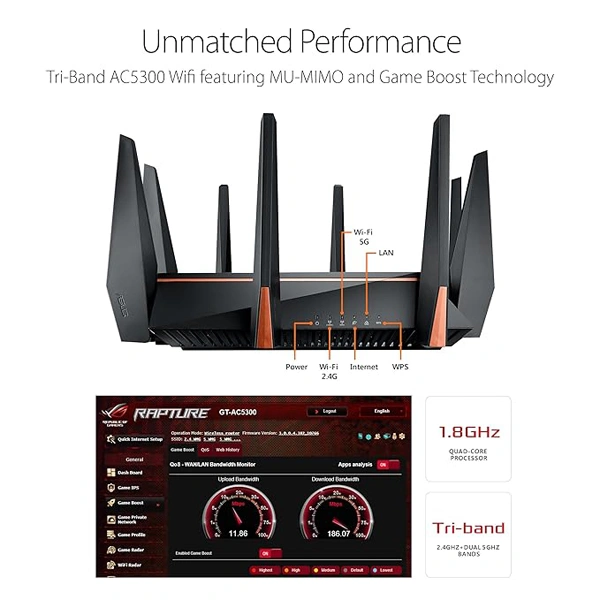 Asus ASUS Gaming Router Tri-Band WiFi (up to 5334 Mbps) for VR & 4K Streaming