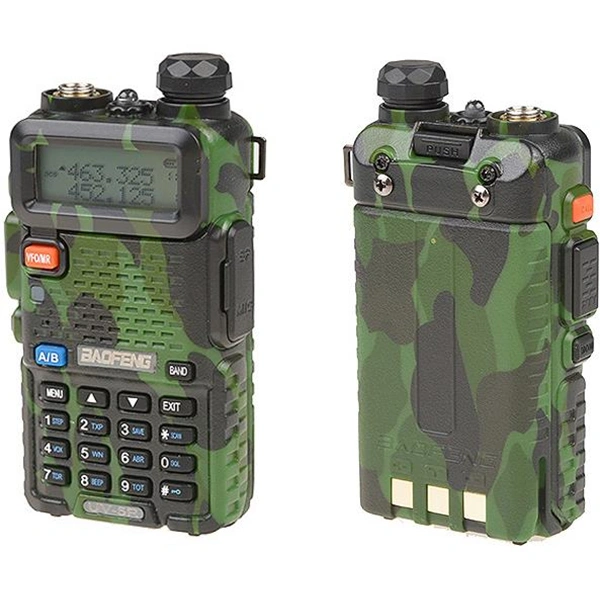 BAOFENG UV5R Professional FM Walkie Talkie (Range Upto 5KM) - (Pack of 2 Pcs) - Camo Green - Camo Green