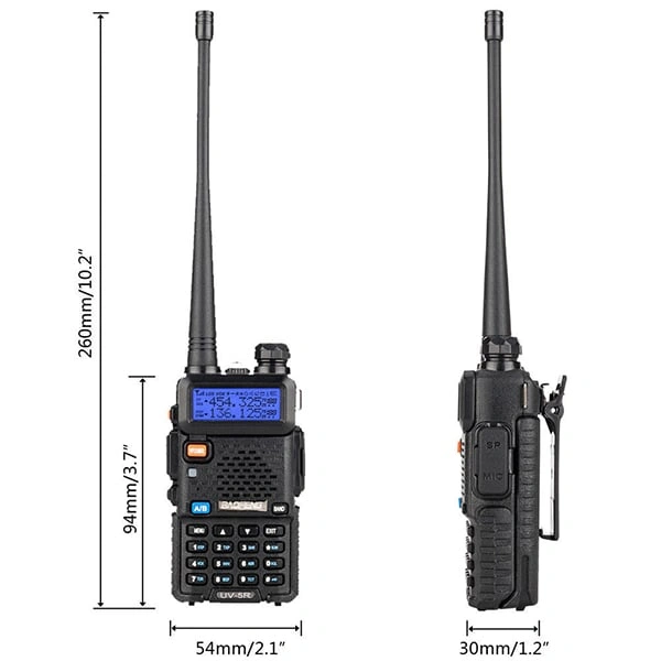 BAOFENG UV5R Professional FM Walkie Talkie (Range Upto 5KM) - (Pack of 1 Pc) - Black, Camo Green
