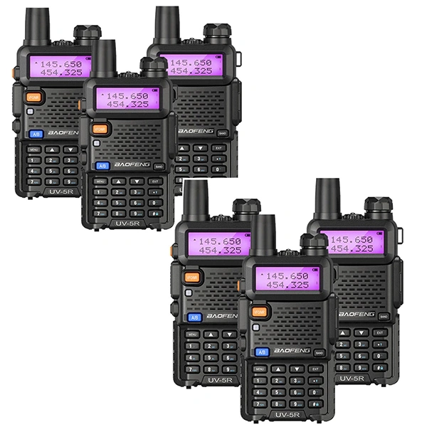 BAOFENG UV5R Professional FM Walkie Talkie (Range Upto 5KM) - (Pack of 6 Pcs)