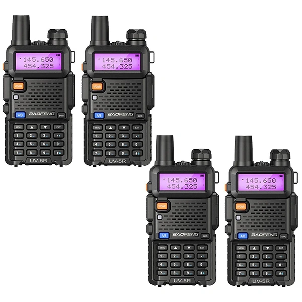 BAOFENG UV5R Professional FM Walkie Talkie (Range Upto 5KM) - (Pack of 4 Pcs)