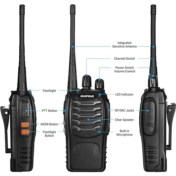 BAOFENG Walkie Talkies BF-888S Rechargeable Two-Way Radios - (Pair of 12 Pcs)