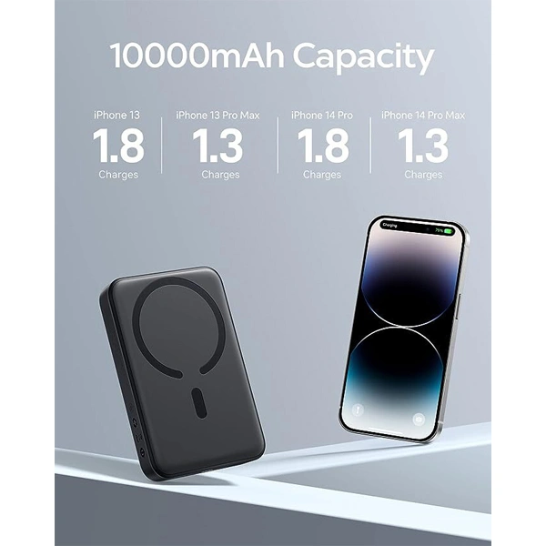 Baseus 10000 mAh 20W Magsafe Fast Charging Power Bank - Black - Black