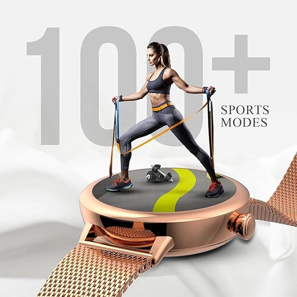 beatXP Eva Bluetooth Calling Smartwatch with 1.2" Super AMOLED Display - Gold - Gold