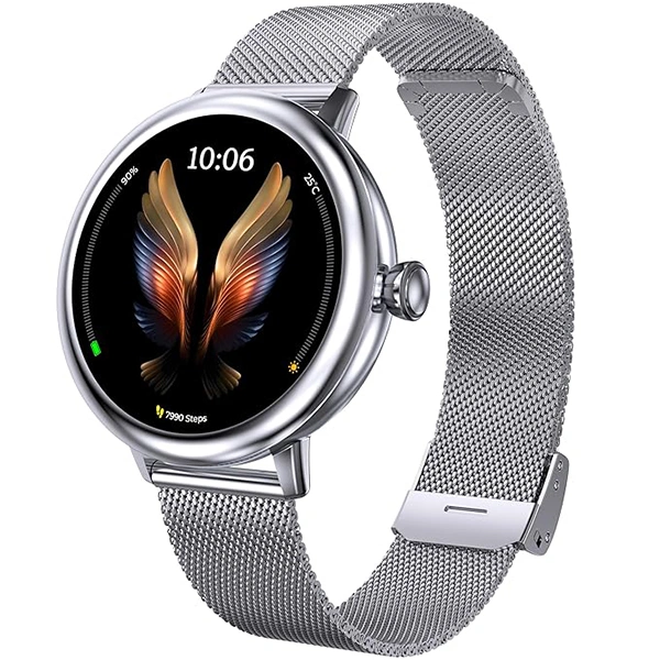 beatXP Eva Bluetooth Calling Smartwatch with 1.2" Super AMOLED Display - Silver - Silver
