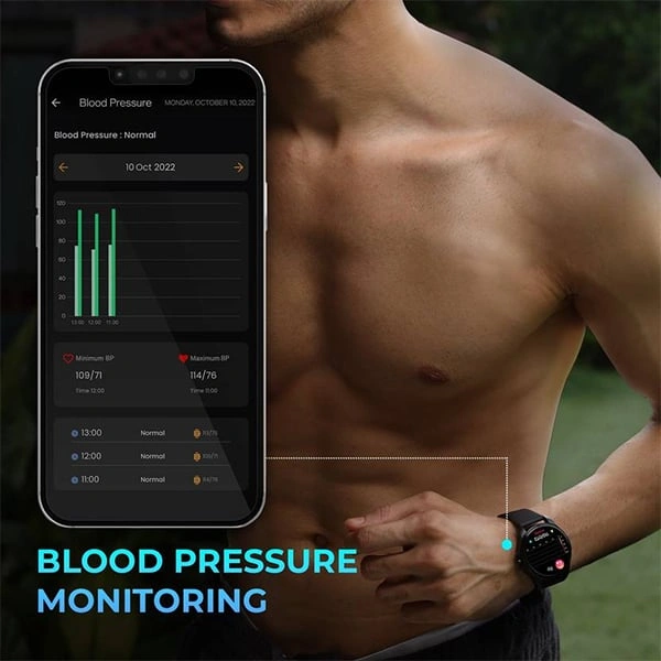 beatXP Exact Smartwatch with Medical Grade ECG - Black