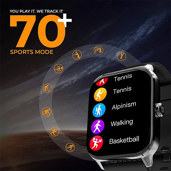 beatXP Marv 1.85” (4.5 cm) HD Display Smart Watch With Bluetooth Calling - Black - Black