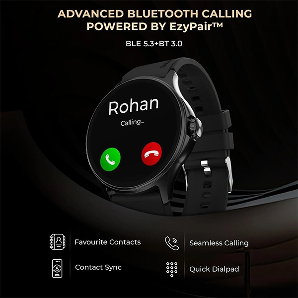 beatXP Sigma 1.38” HD Display Smart Watch - Black Metal Magnetic - Black Metal Magnetic