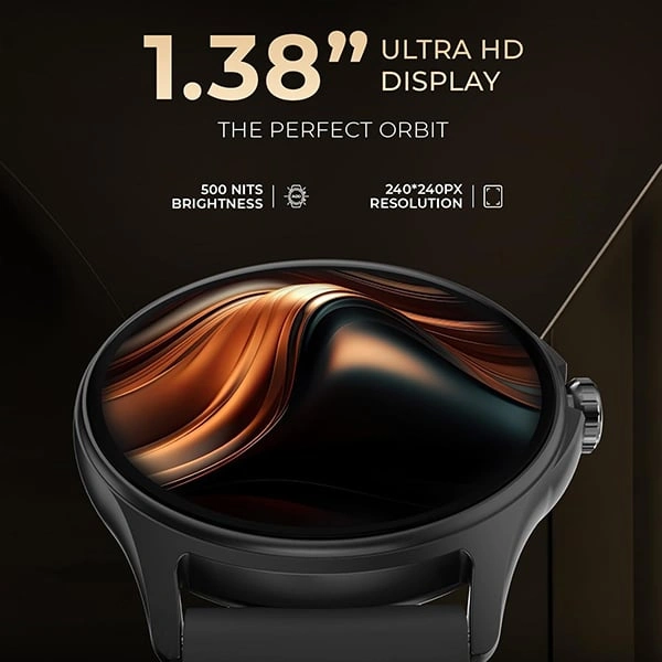beatXP Sigma 1.38” HD Display Smart Watch - Black Metal Magnetic - Black Metal Magnetic
