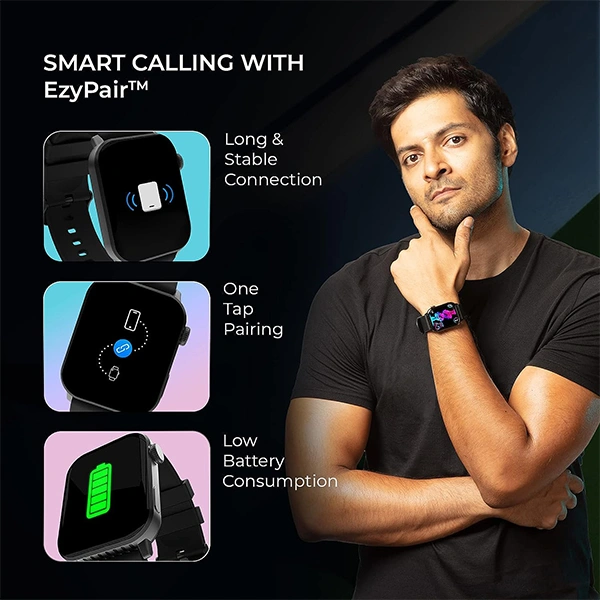 beatXP Unbound 1.8" AMOLED Bluetooth Calling Smart Watch - Black, White