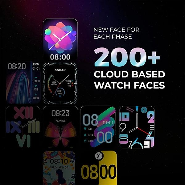 beatXP Unbound 1.8" AMOLED Bluetooth Calling Smart Watch - Black, White