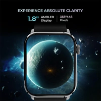 beatXP Unbound 1.8" AMOLED Bluetooth Calling Smart Watch - Black, White