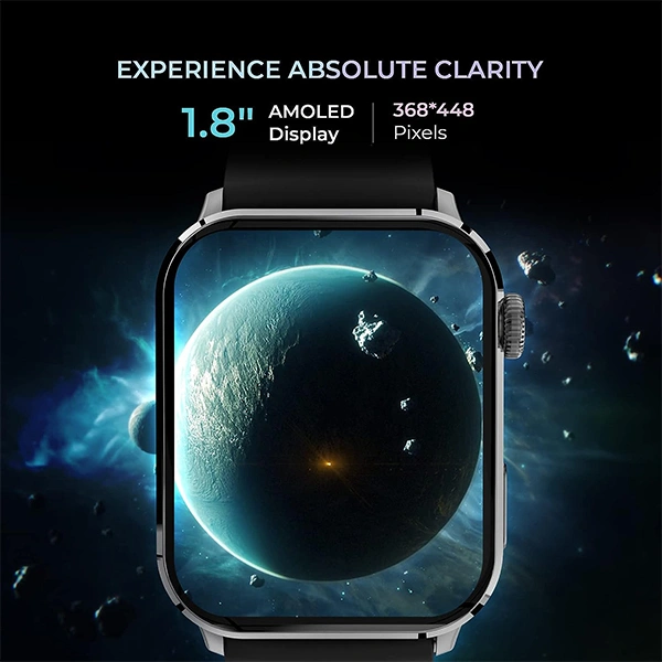 beatXP Unbound 1.8" AMOLED Bluetooth Calling Smart Watch - Black, White