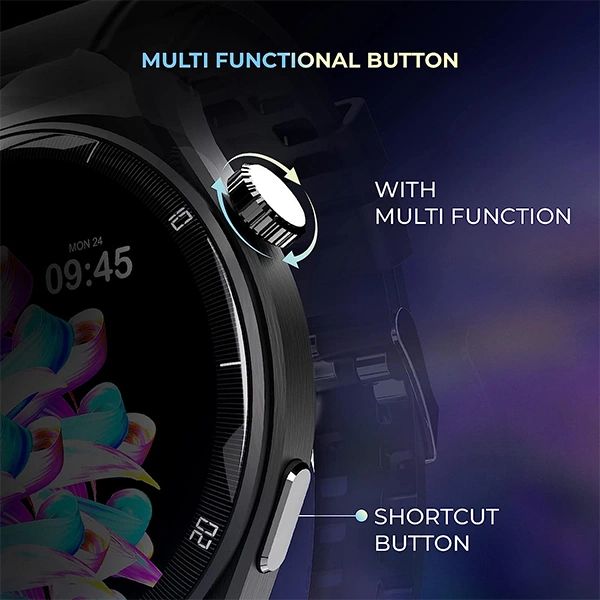 beatXP Vega X 1.43" (3.6 cm) Super AMOLED Display Bluetooth Calling Smart Watch - Black, White