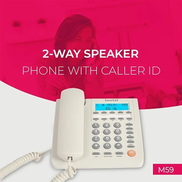 beetel Beetel M59 Caller Id Corded Landline Phone - White - White