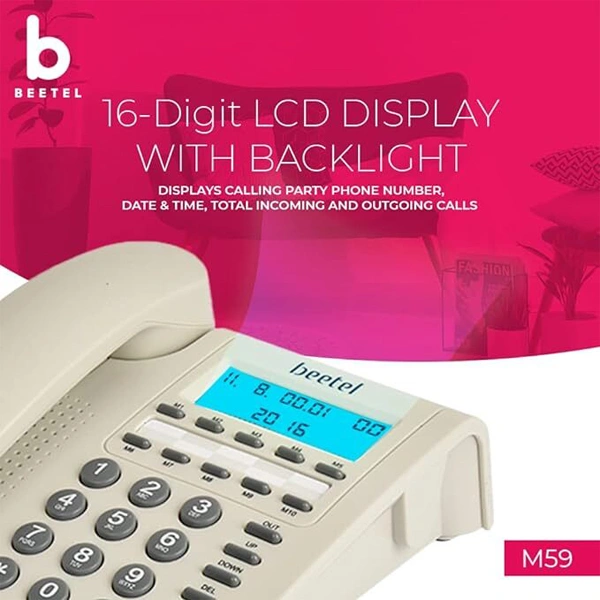 beetel Beetel M59 Caller Id Corded Landline Phone - White - White