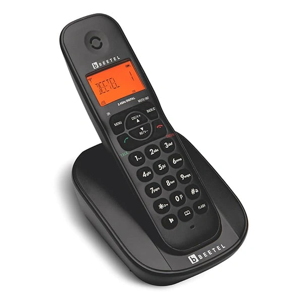 beetel Beetel X73 Cordless 2.4Ghz Landline Phone with Caller ID Display - Black Grey, Black Red, Black Yellow