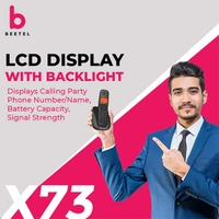 beetel Beetel X73 Cordless 2.4Ghz Landline Phone with Caller ID Display - Black Grey, Black Red, Black Yellow