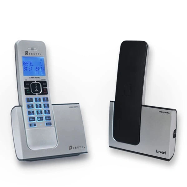 beetel Beetel X75 2.4Ghz Cordless Landline Phone with Dual Mode - Silver - Silver