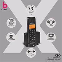 beetel Beetel X90 Cordless 2.4Ghz Landline Phone with Caller ID Display - Black Grey, Black Red, Black Yellow