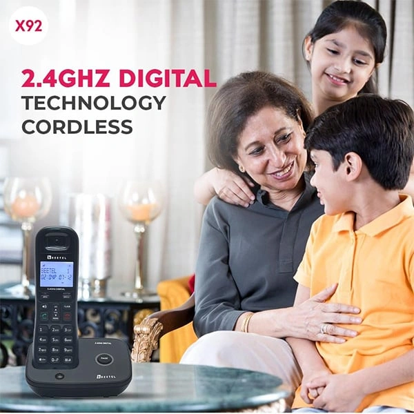 beetel Beetel X92 2.4Ghz Cordless Landline with Dual Mode DTMF/FSK - Black Grey, Black Red, Black Yellow