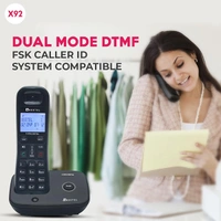 beetel Beetel X92 2.4Ghz Cordless Landline with Dual Mode DTMF/FSK - Black Grey, Black Red, Black Yellow