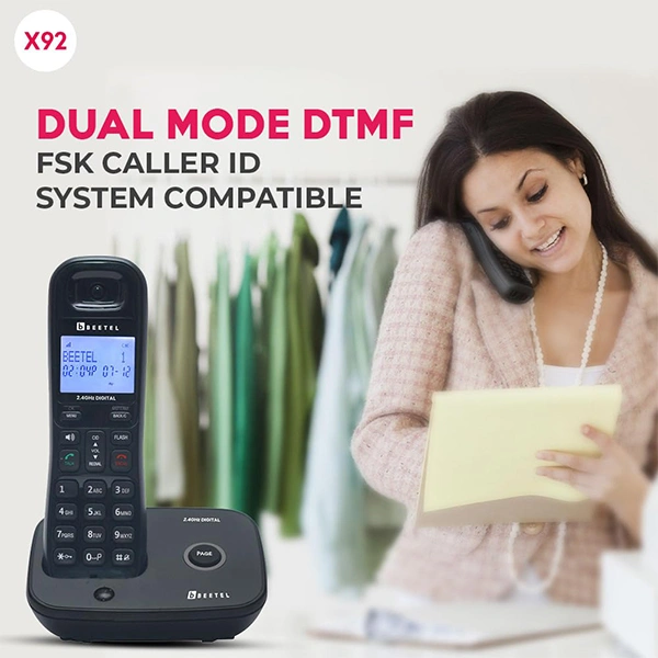 beetel Beetel X92 2.4Ghz Cordless Landline with Dual Mode DTMF/FSK - Black Grey, Black Red, Black Yellow