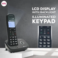 beetel Beetel X92 2.4Ghz Cordless Landline with Dual Mode DTMF/FSK - Black Grey, Black Red, Black Yellow