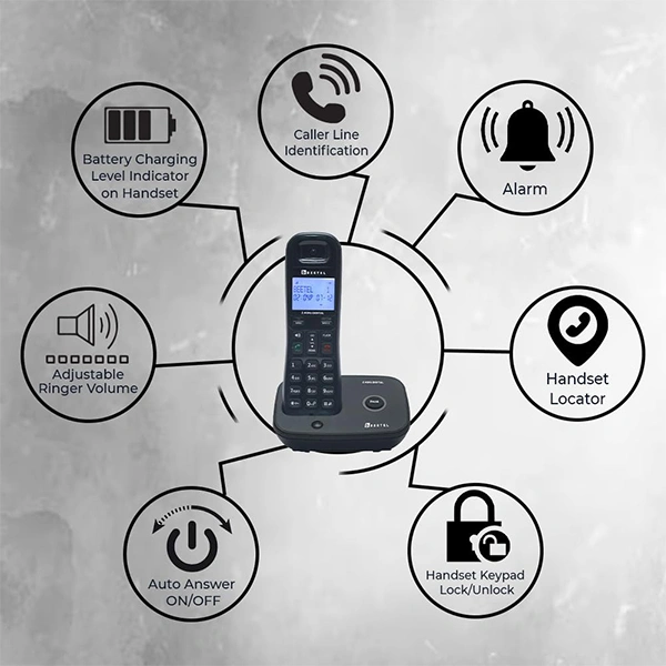 beetel Beetel X92 2.4Ghz Cordless Landline with Dual Mode DTMF/FSK - Black Grey, Black Red, Black Yellow
