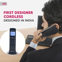 beetel Beetel X95 Flagship Designer Cordless 2.4GHz Landline - Black Red - Black Red