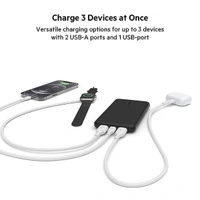 Belkin 10000 mAh Slim Power Bank with 1 USB-C and 2 USB-A Ports to Charge 3 Devices Simultaneously - Rose Gold - Rose Gold
