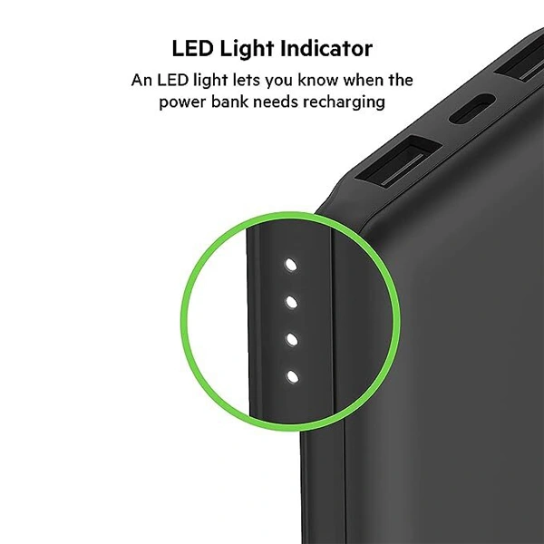 Belkin 10000 mAh Slim Power Bank with 1 USB-C and 2 USB-A Ports to Charge 3 Devices Simultaneously - Rose Gold - Rose Gold