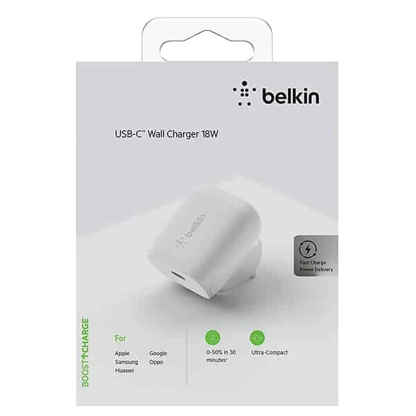 Belkin 18W USB-C Adapter (Fast Charger)