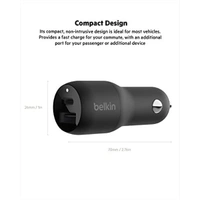 Belkin 37W Dual Port (USB-C & USB-A) Fast Charger - Black