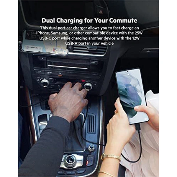 Belkin 37W Dual Port (USB-C & USB-A) Fast Charger - Black