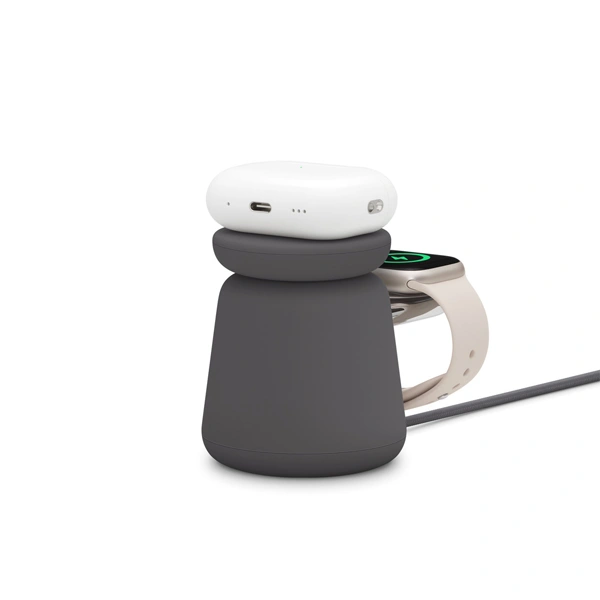 Belkin BoostCharge Pro 2-in-1 Wireless Charging Dock with MagSafe - Charcoal - Charcoal