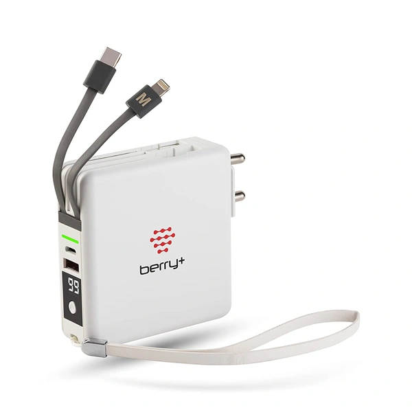 Berry+ Fusion 10k Magical and Next Generation 4-in-1 Power Adapter - white