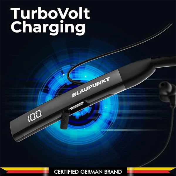 Blaupunkt BE100 Xtreme Ultra-Long Playtime Bluetooth Neckband - Black - Black