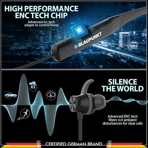 Blaupunkt BE120 Touch Wireless Neckband - Blue - Blue