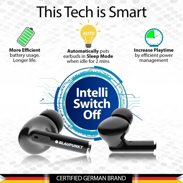 Blaupunkt BTW09 AIR Truly Wireless Bluetooth Earbuds - Black - Black
