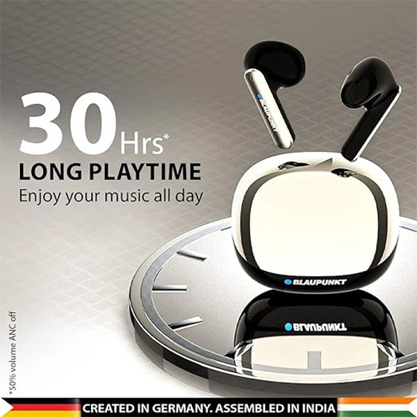 Blaupunkt BTW100 KHROME Bassbuds in Ear TWS Bluetooth Earbuds - White - White