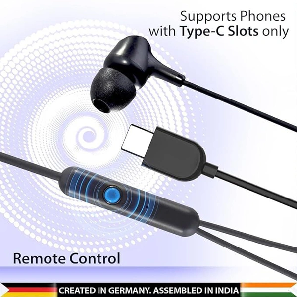 Blaupunkt EM01 in-Ear Type C Wired Earphone - Black - Black
