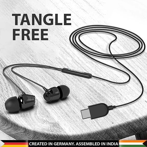 Blaupunkt EM01 in-Ear Type C Wired Earphone - Black - Black